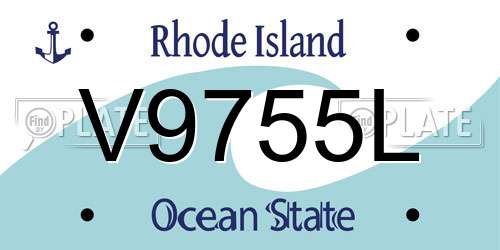 V9755L Rhode Island License Plate