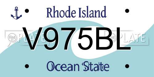 V975BL Rhode Island License Plate