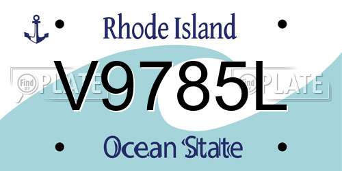 V9785L Rhode Island License Plate