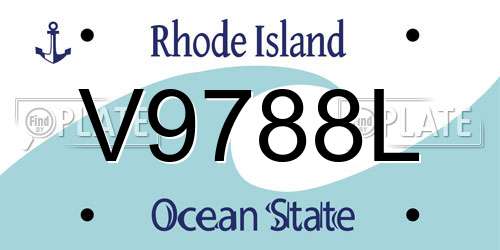 V9788L Rhode Island License Plate