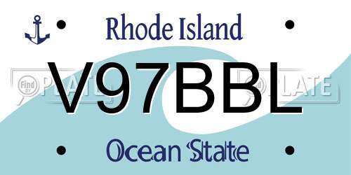 V97BBL Rhode Island License Plate