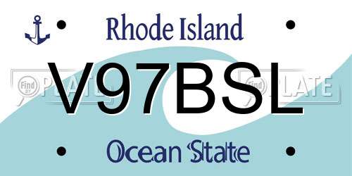V97BSL Rhode Island License Plate