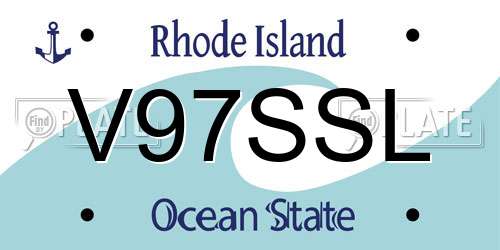 V97SSL Rhode Island License Plate