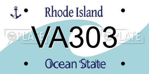 VA303 Rhode Island License Plate