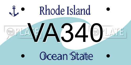 VA340 Rhode Island License Plate