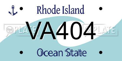VA404 Rhode Island License Plate