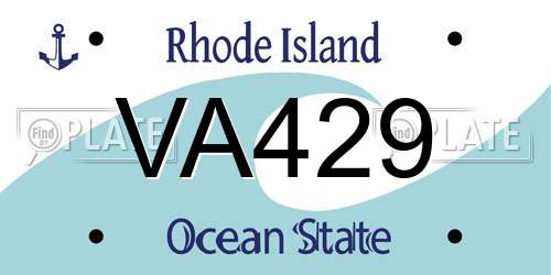 VA429 Rhode Island License Plate