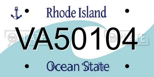 VA50104 Rhode Island License Plate