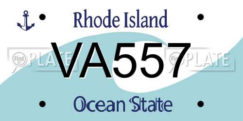 VA557 Rhode Island License Plate
