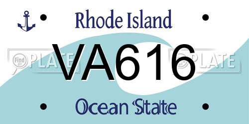 VA616 Rhode Island License Plate