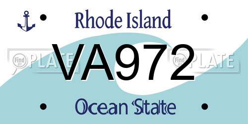 VA972 Rhode Island License Plate