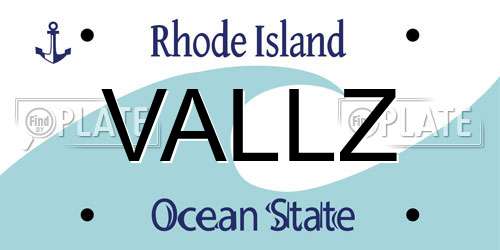 VALLZ Rhode Island License Plate