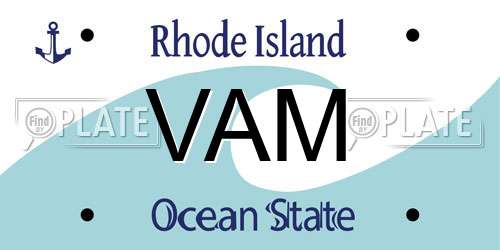 VAM Rhode Island License Plate