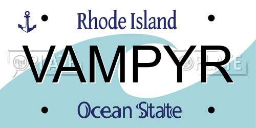 VAMPYR Rhode Island License Plate