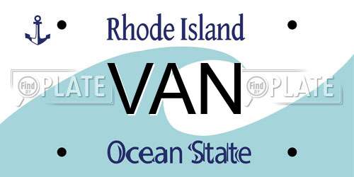 VAN Rhode Island License Plate