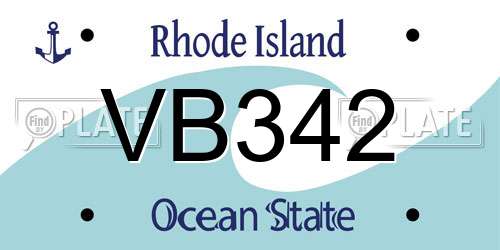 VB342 Rhode Island License Plate