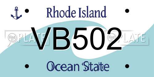 VB502 Rhode Island License Plate