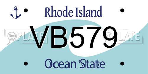 VB579 Rhode Island License Plate