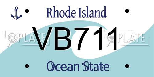 VB711 Rhode Island License Plate