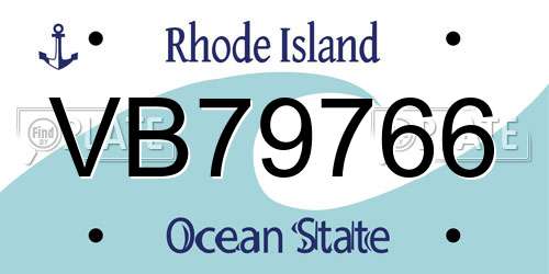VB79766 Rhode Island License Plate