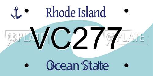 VC277 Rhode Island License Plate