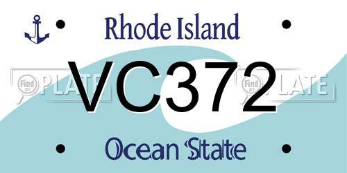 VC372 Rhode Island License Plate