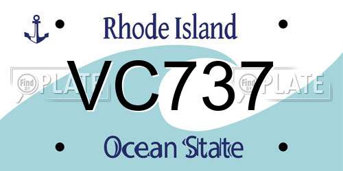 VC737 Rhode Island License Plate