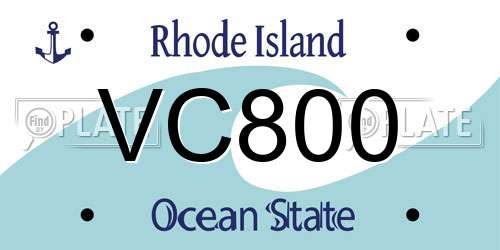 VC800 Rhode Island License Plate
