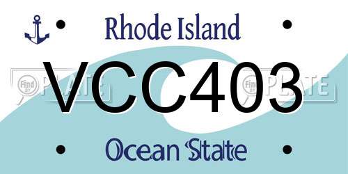 VCC403 Rhode Island License Plate