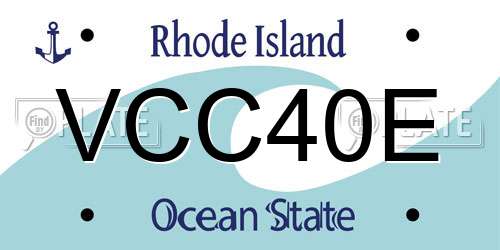 VCC40E Rhode Island License Plate