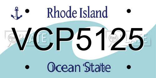 VCP5125 Rhode Island License Plate