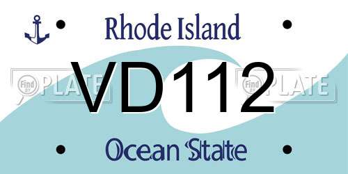 VD112 Rhode Island License Plate