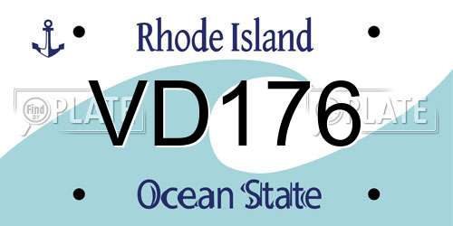 VD176 Rhode Island License Plate