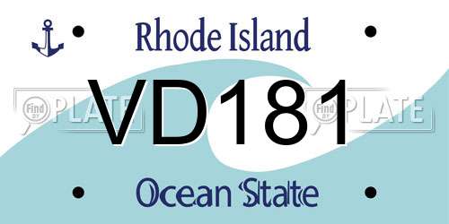 VD181 Rhode Island License Plate