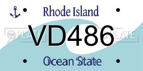 VD486 Rhode Island License Plate