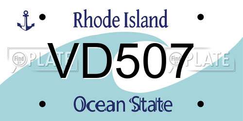 VD507 Rhode Island License Plate