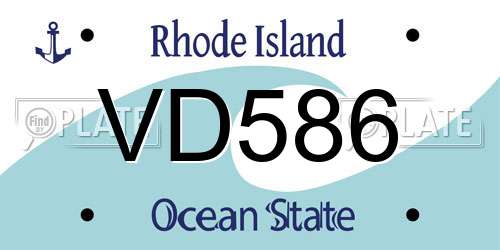 VD586 Rhode Island License Plate