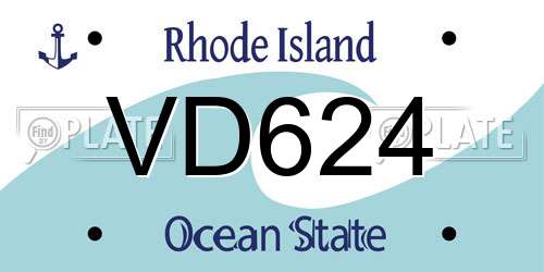 VD624 Rhode Island License Plate
