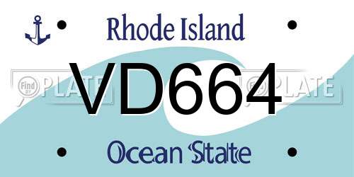 VD664 Rhode Island License Plate
