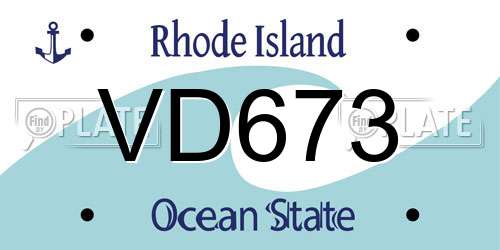 VD673 Rhode Island License Plate