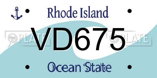 VD675 Rhode Island License Plate