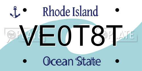 VE0T8T Rhode Island License Plate