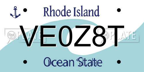 VE0Z8T Rhode Island License Plate