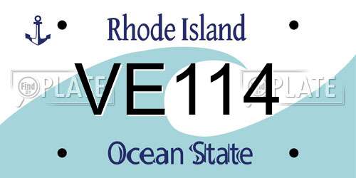 VE114 Rhode Island License Plate