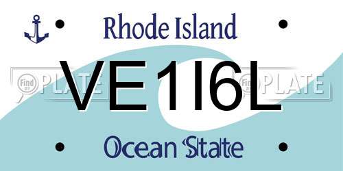 VE1I6L Rhode Island License Plate