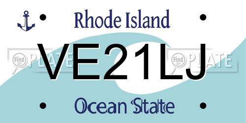 VE21LJ Rhode Island License Plate