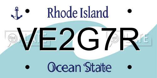 VE2G7R Rhode Island License Plate