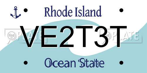 VE2T3T Rhode Island License Plate
