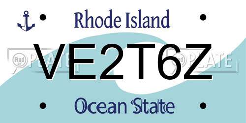 VE2T6Z Rhode Island License Plate