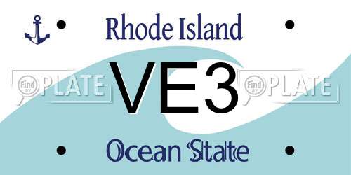 VE3 Rhode Island License Plate